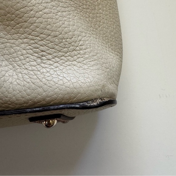 Dooney & Burke Cream Pebble Grain Lexington Shoulder Tote Bag - Picture 5 of 15